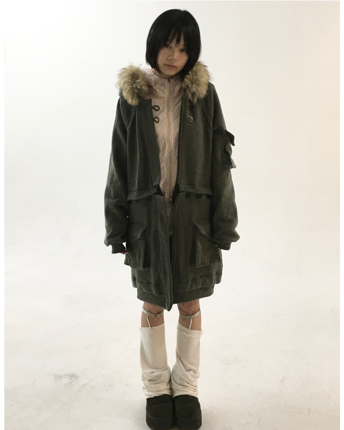 OSHIGH 2way fur 후드집업야상 새상품구해요 상품이미지1