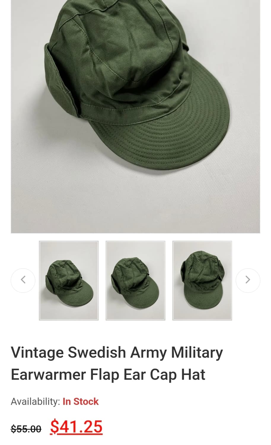오리지날 스웨덴군 m59 모자 트루퍼햇 상품이미지4