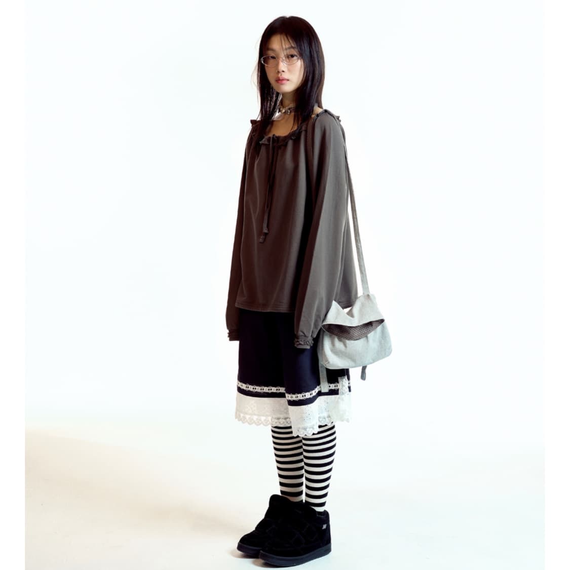 [2] 코이세이오 드로스트링 롱슬리브 차콜 DRAWSTRING 드로우 상품이미지3