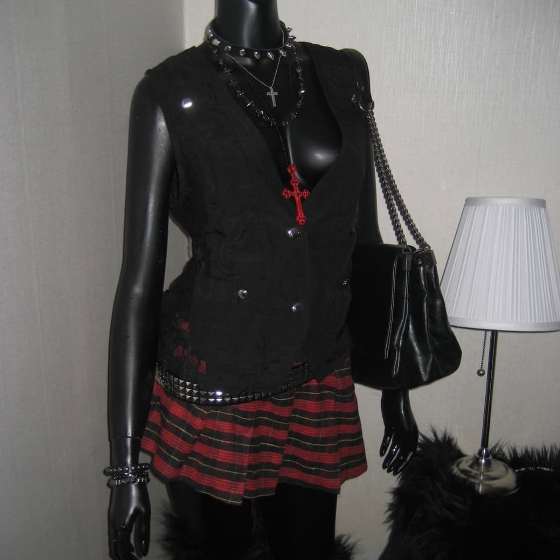 Y2k 갸루 펑크 레이스 베스트 조끼 상품이미지2