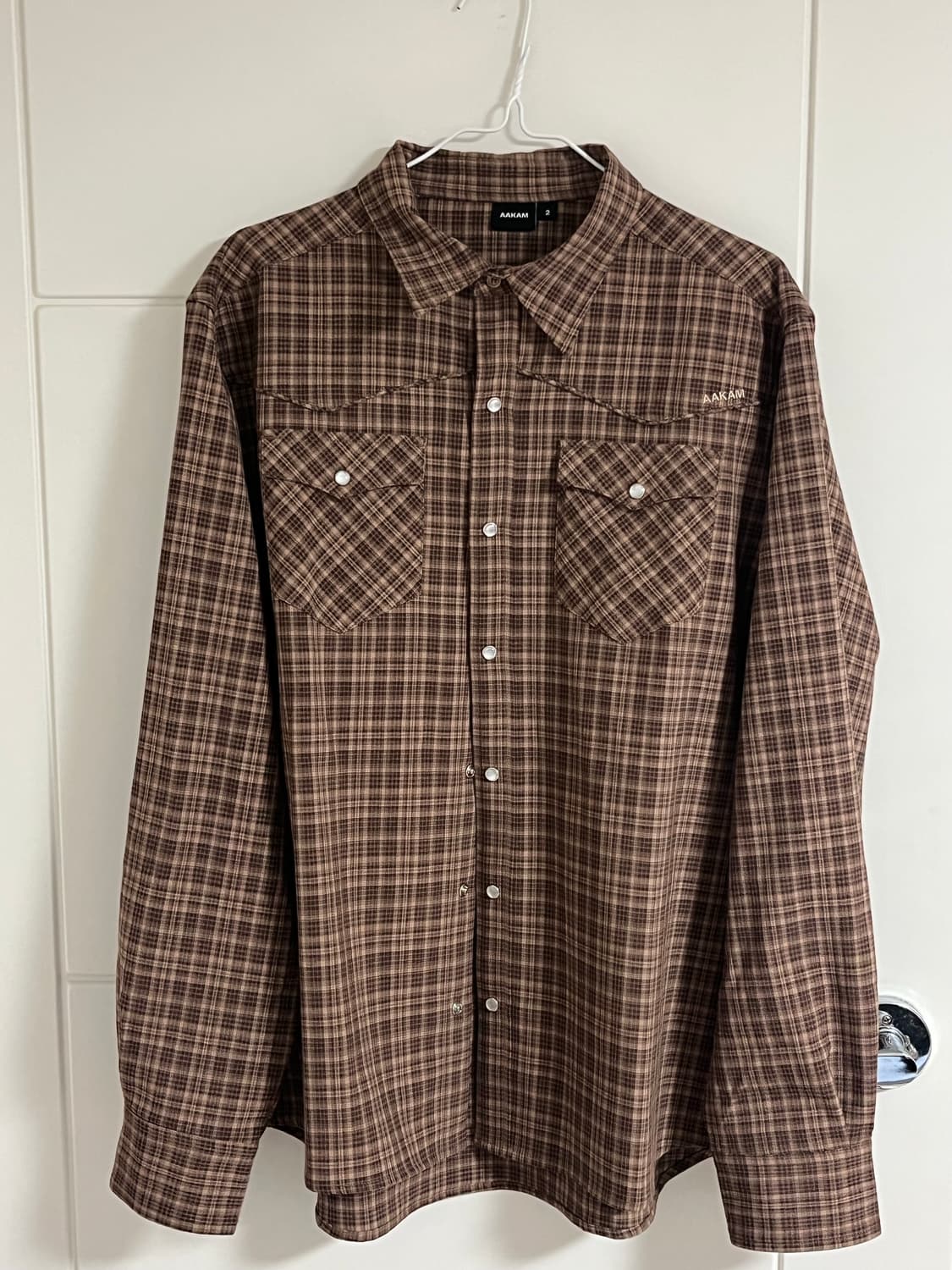아캄 Western Check Shirts (Brown) 2size 상품이미지3