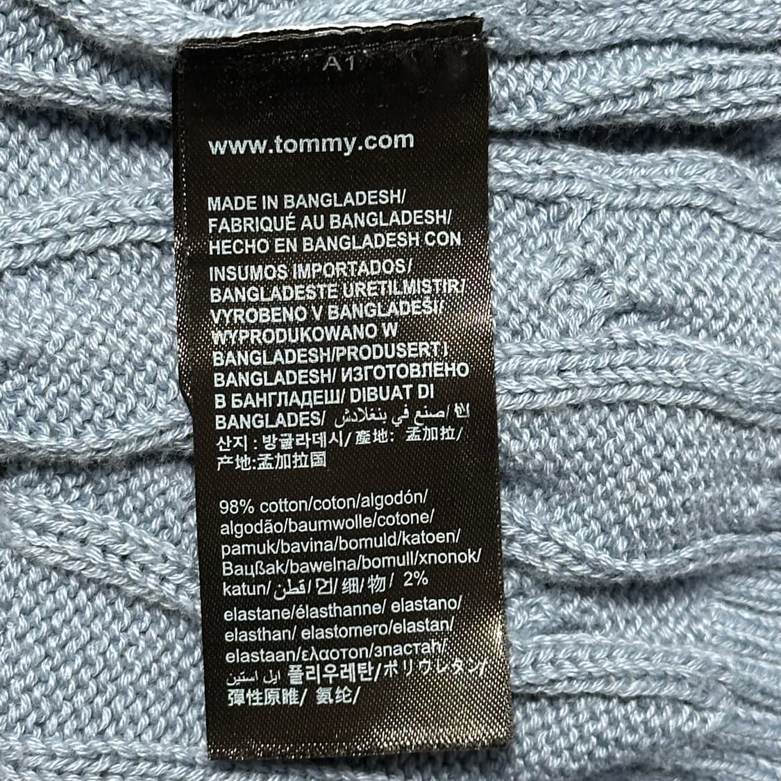 M 타미힐피거 스카이블루 케이블 니트 상품이미지5
