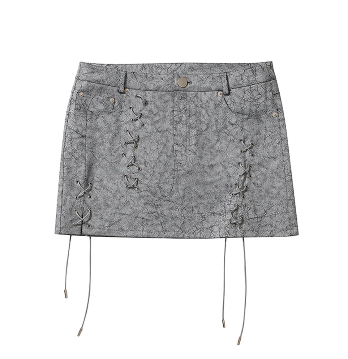 yeel EYELET MINI SKIRT GRAY 상품이미지1