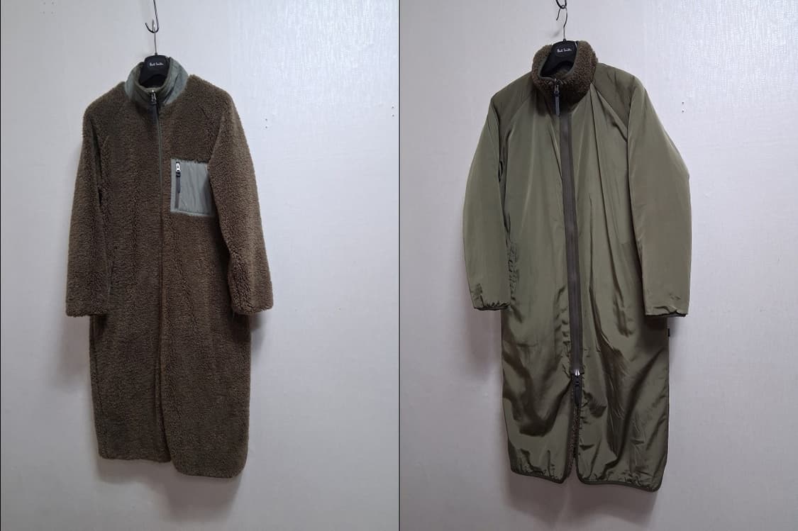 whideout 남성 카키색 양면 뽀글이롱코트 남성 여유95 여성7788 상품이미지1