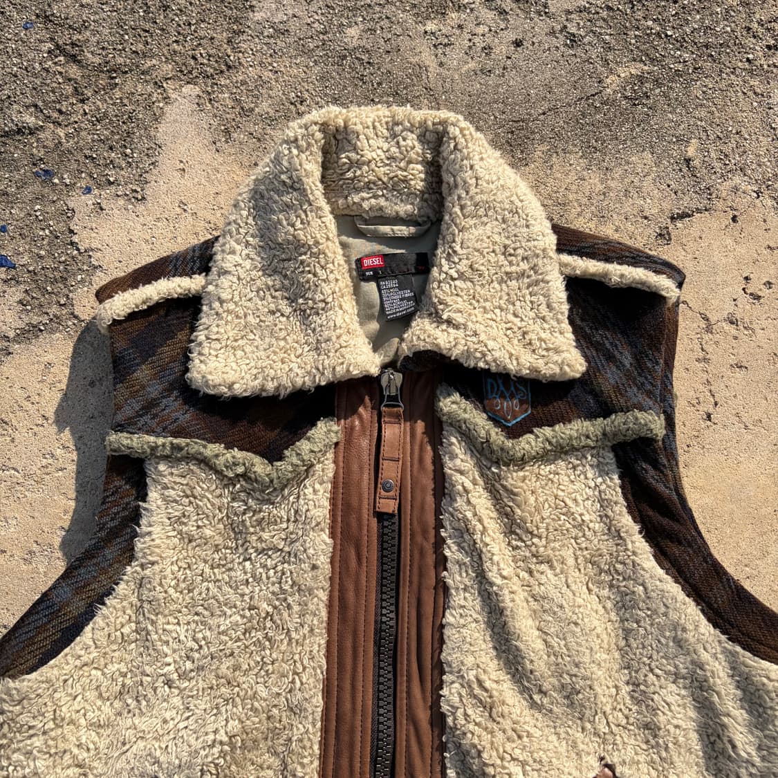 디젤 빈티지 쉐르파 울 베스트 L 상품이미지2