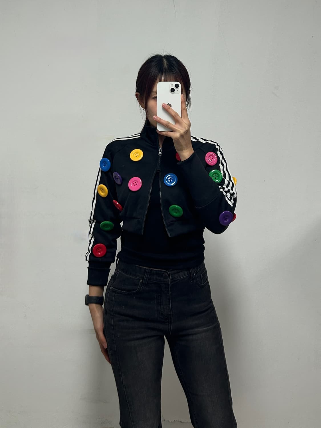 아디다스 x 제레미 스캇 단추 포인트 져지 블랙 상품이미지1