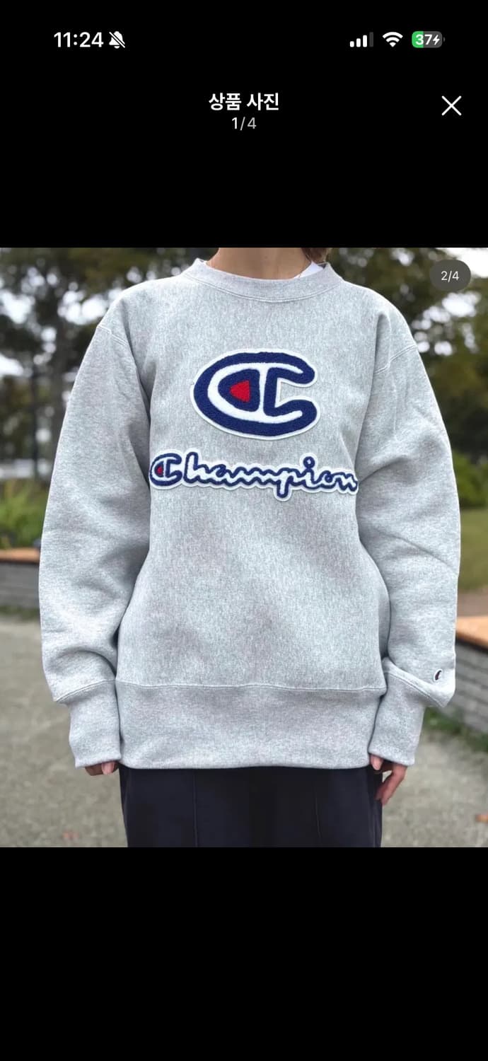 챔피온 맨투맨 멜란지그레이 L 상품이미지1