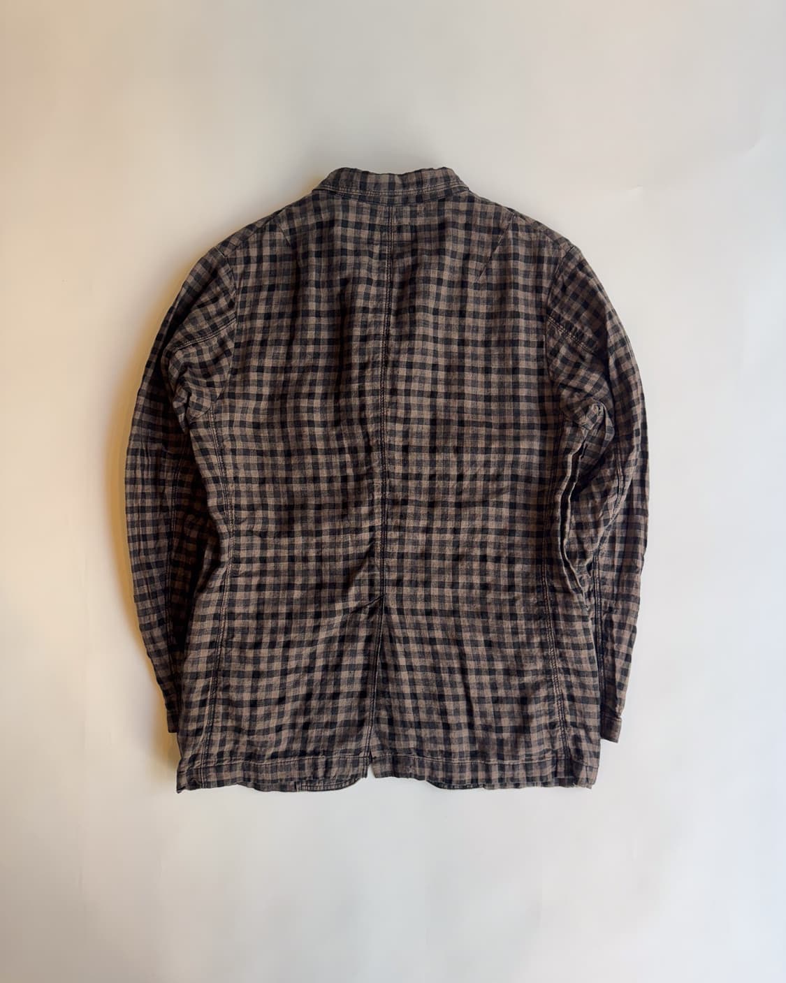 PLST Gingham Check Linen Blazer 상품이미지2