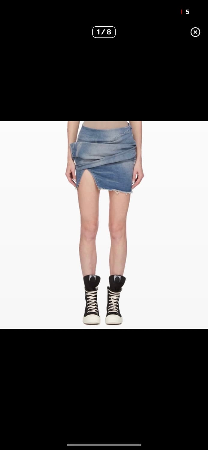 릭오웬스 다크쉐도우 25ss 드레이프 데님 미니 스커트 상품이미지7