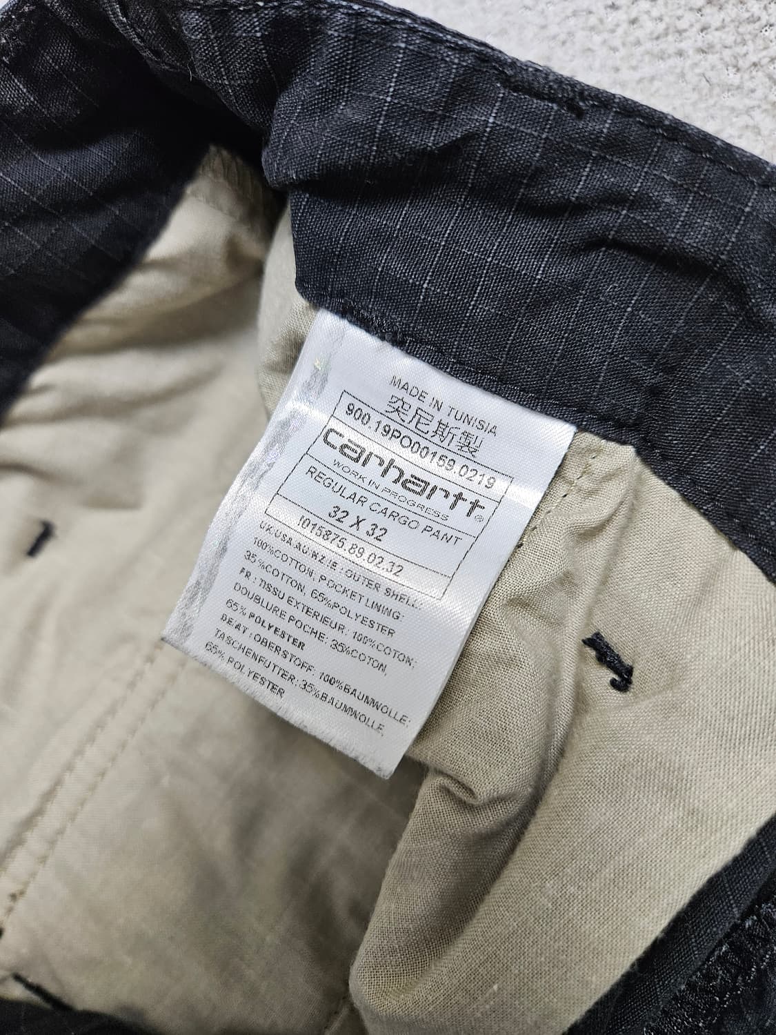 칼하트 립스탑 카고팬츠 블랙 32x32 상품이미지8