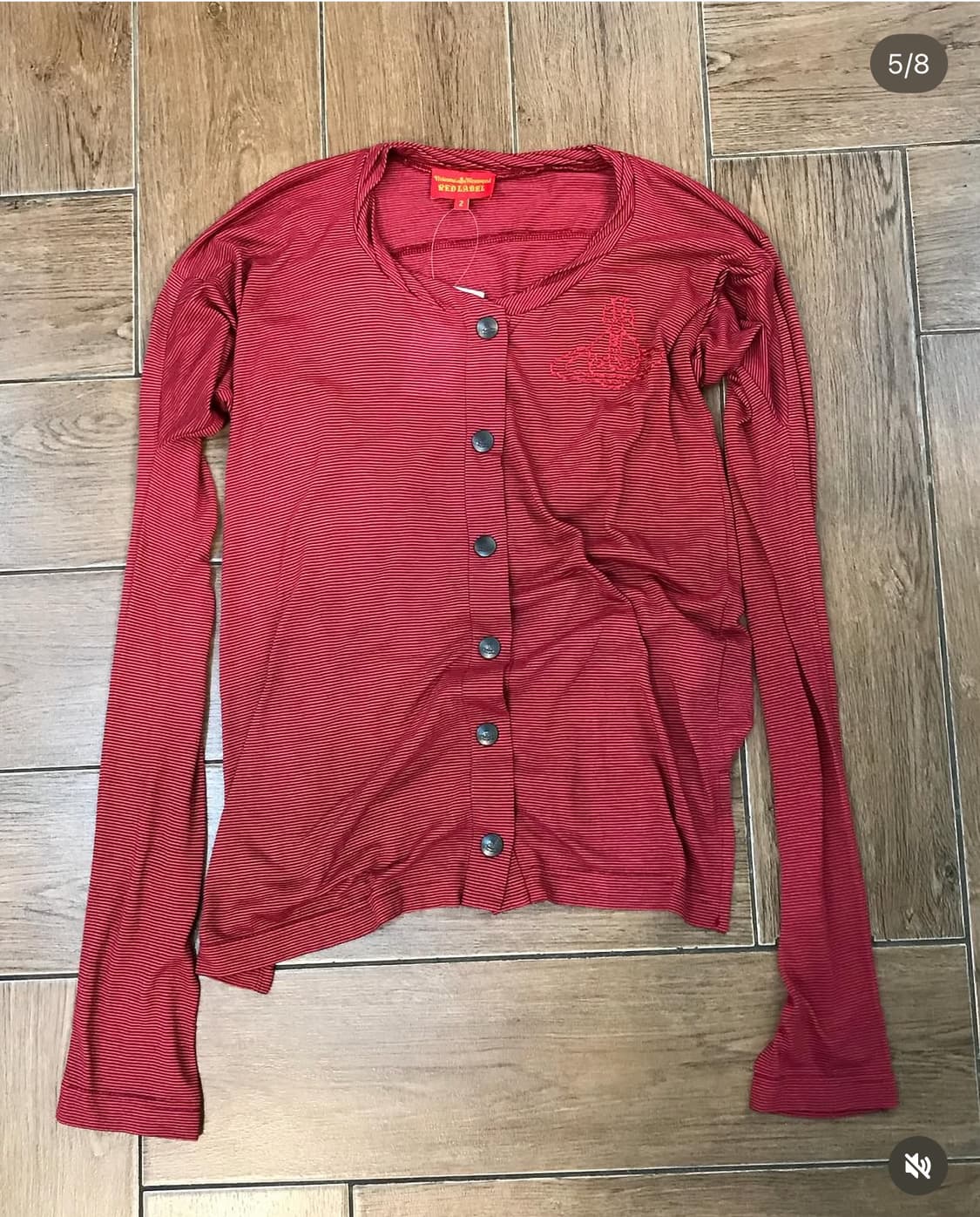 비비안웨스트우드 레드라벨 오알비 스트라이프 가디건 레드 버건디 상품이미지5