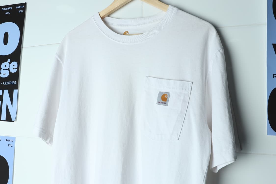 (S-L) 칼하트 반팔 티셔츠 이염 에이징 흰색 원포켓-H33295 상품이미지7