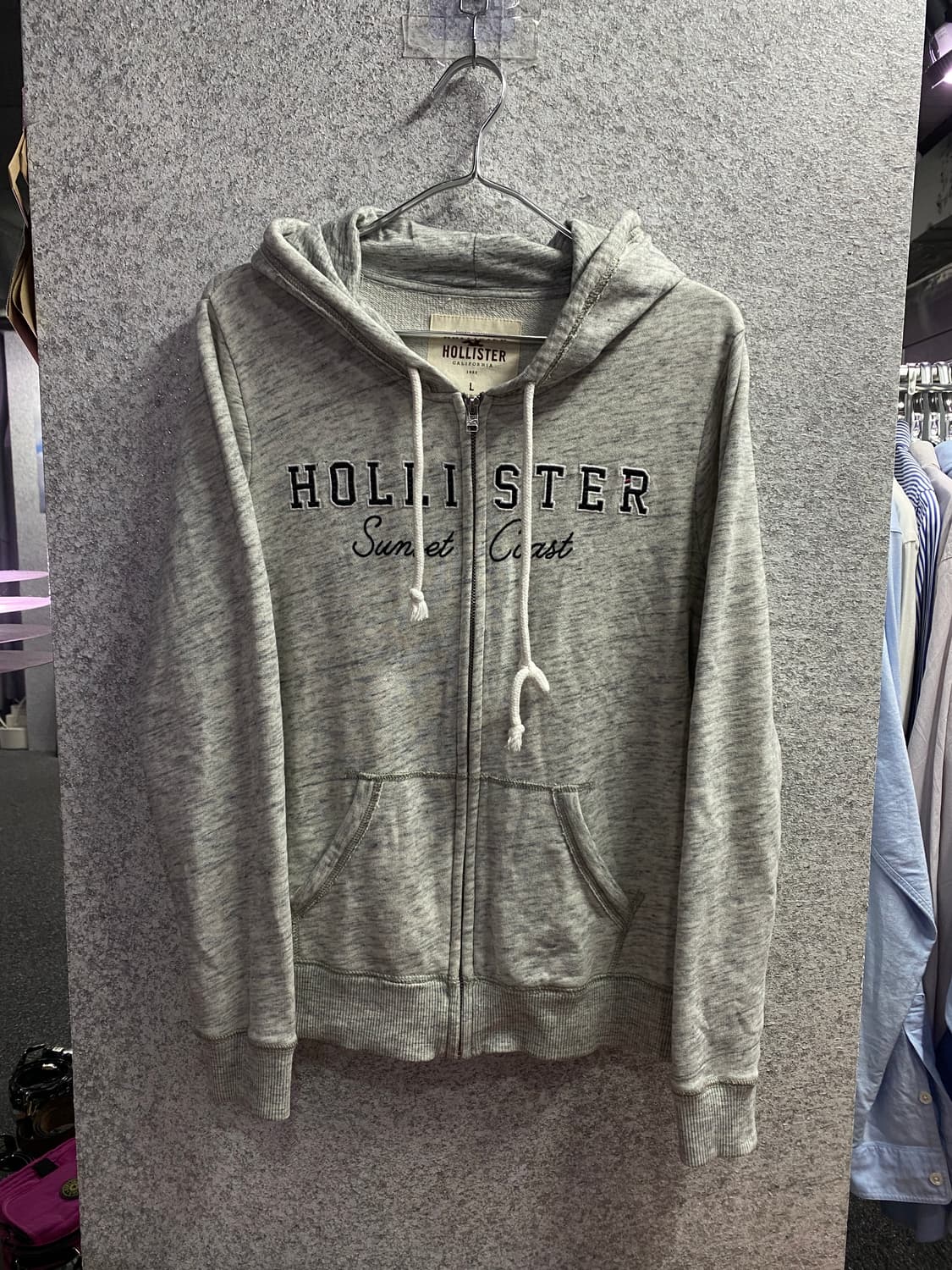 홀리스터 빅로고 멜란지 그레이 후드집업 B3415 상품이미지2