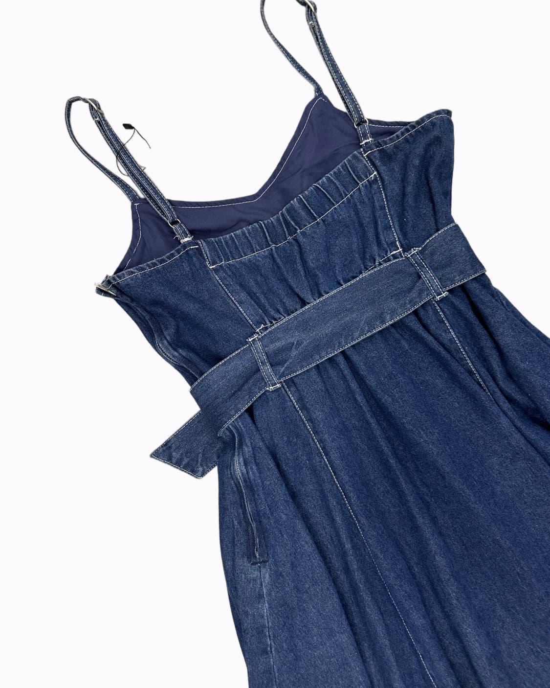 belted denim flare dress 상품이미지5