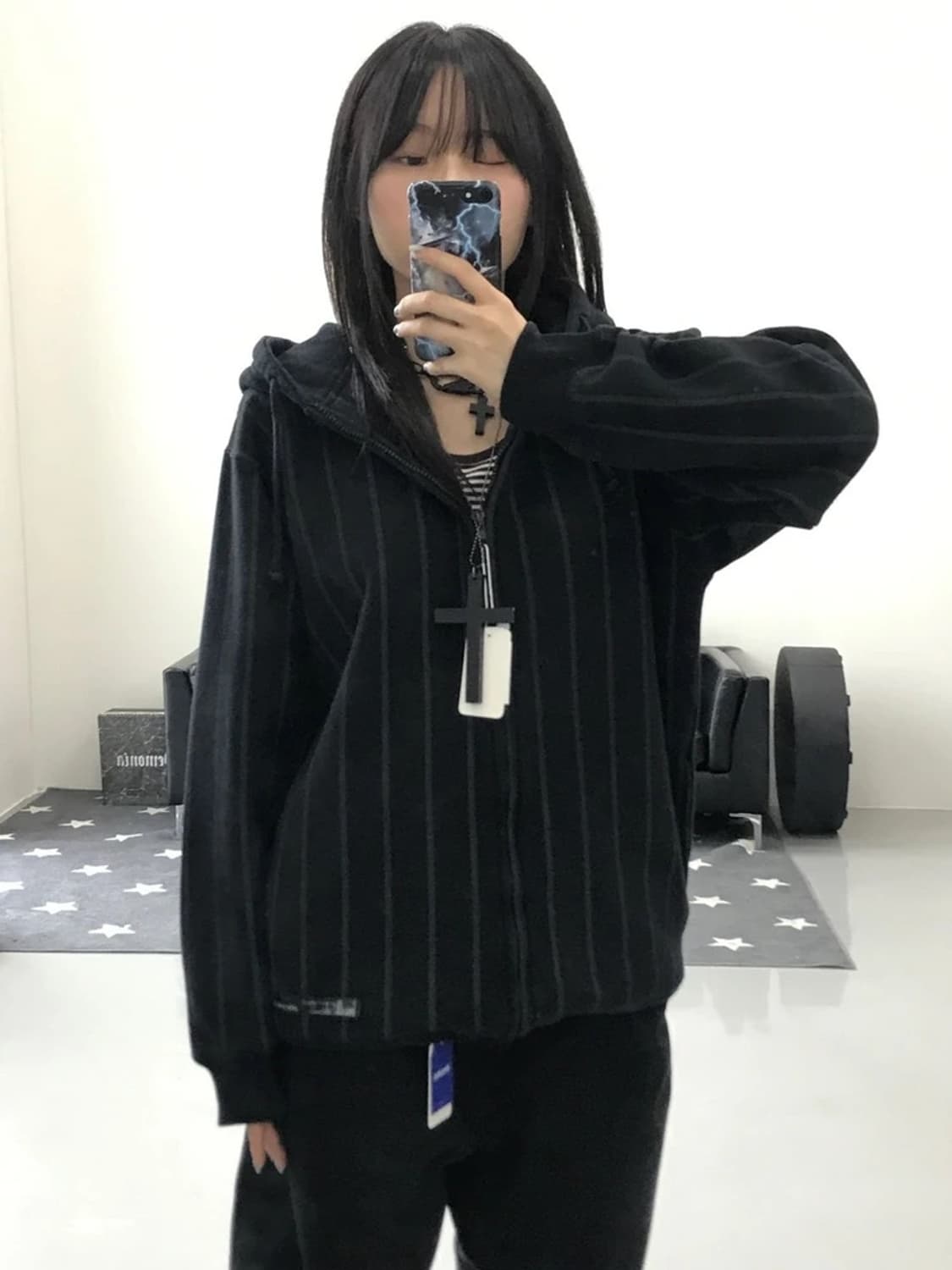 JPN 스트라이프 후드 상품이미지1