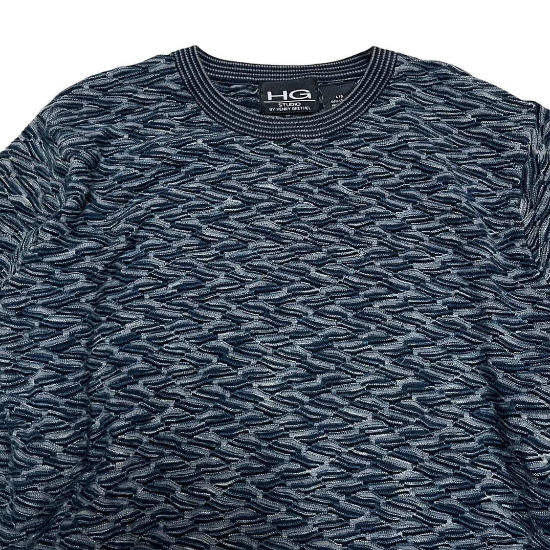 Vintage Pattern Pullover Knit_Navy 상품이미지2