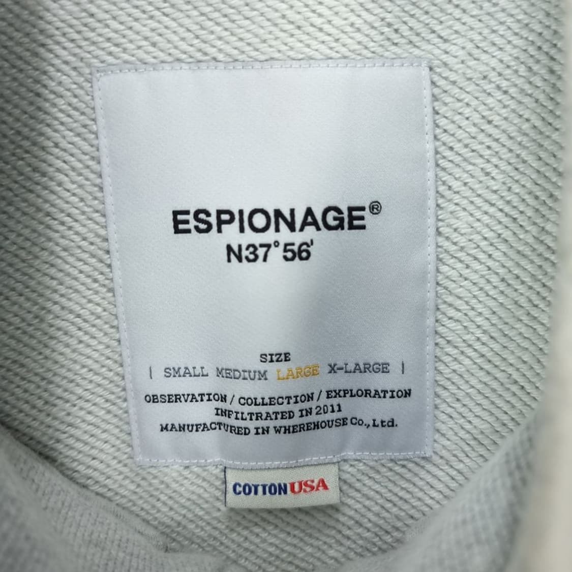 [에스피오나지] 스웻 하프집업 반집업 맨투맨 그레이 M19846 상품이미지7