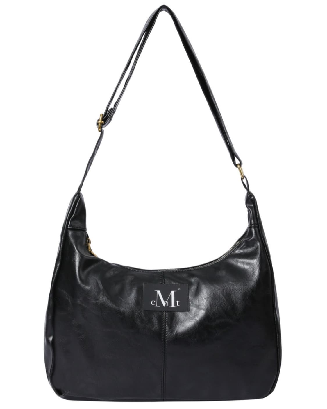 무센트 메린 골드 라인 레더 숄더백 블랙 상품이미지1