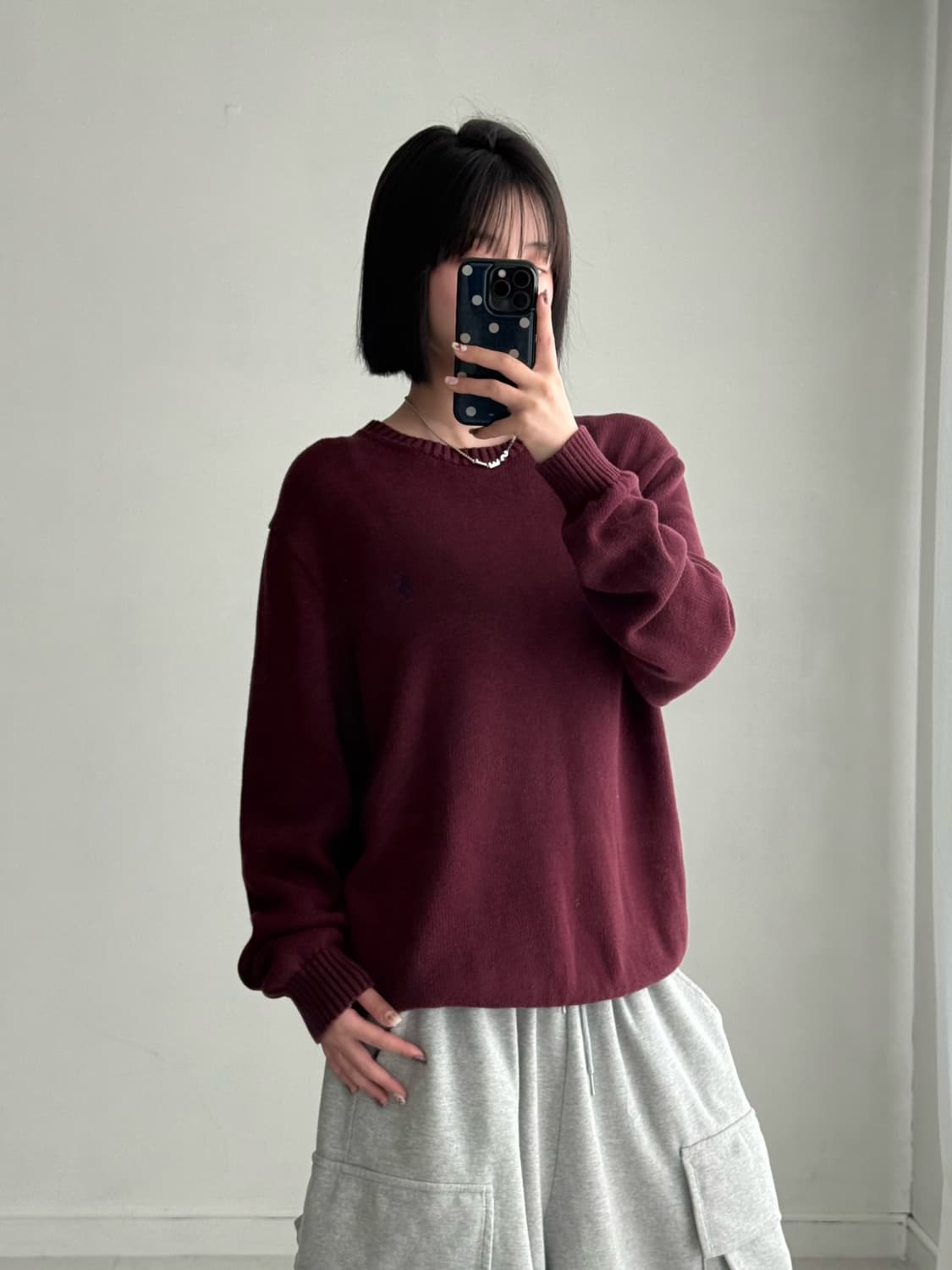 폴로 버건디 니트 상품이미지3