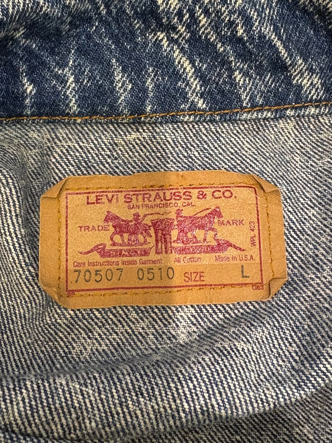 Made in USA 리바이스 70507 0510 아이스워싱 트러커자켓 상품이미지9