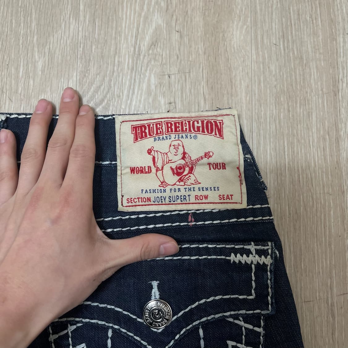 트루릴리전 여성 조이 슈퍼 티 스티치 데님 청바지 XL  상품이미지4