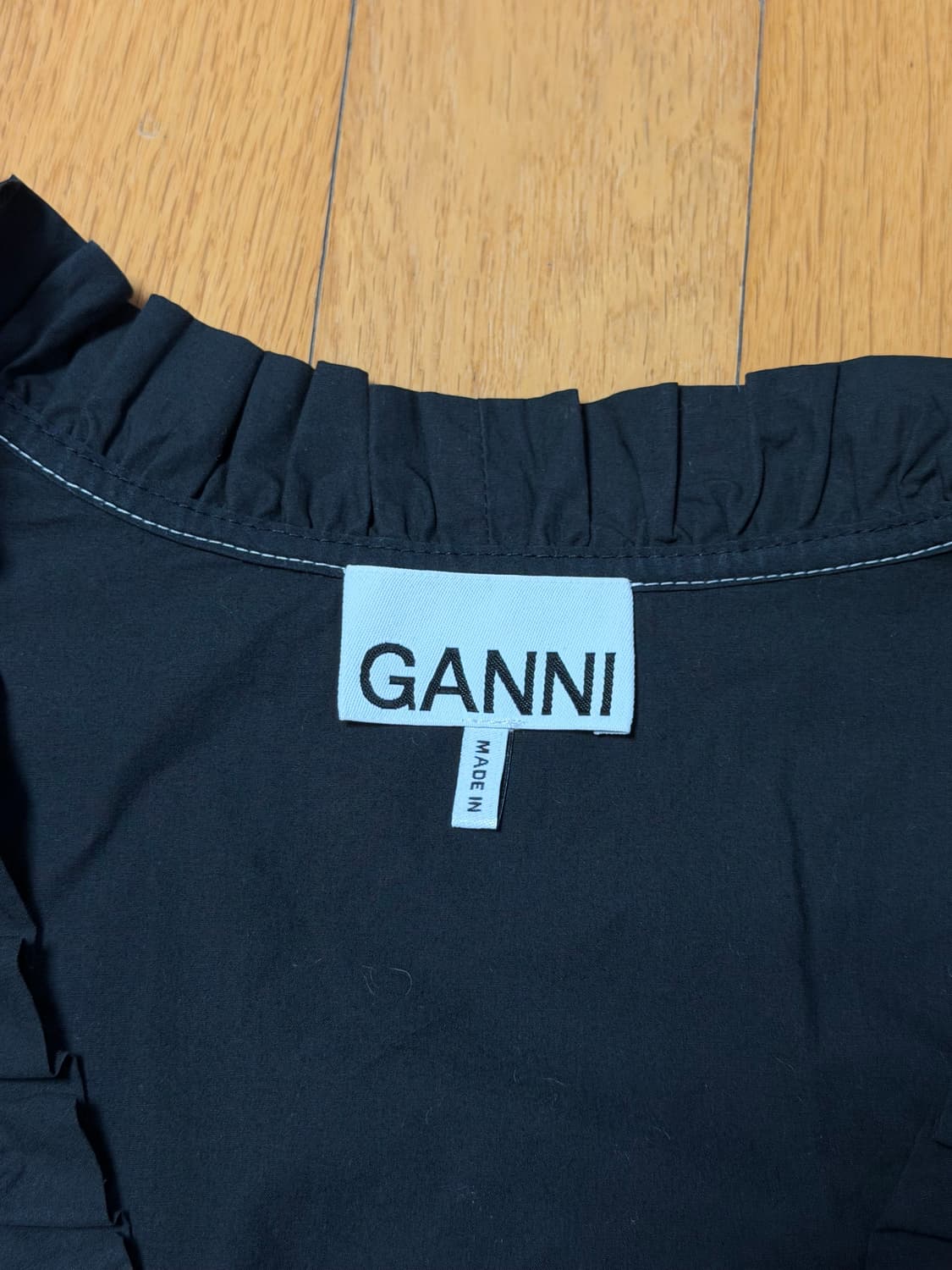 가니 블라우스 Ganni Organic Cotton Poplin Wrap 상품이미지6