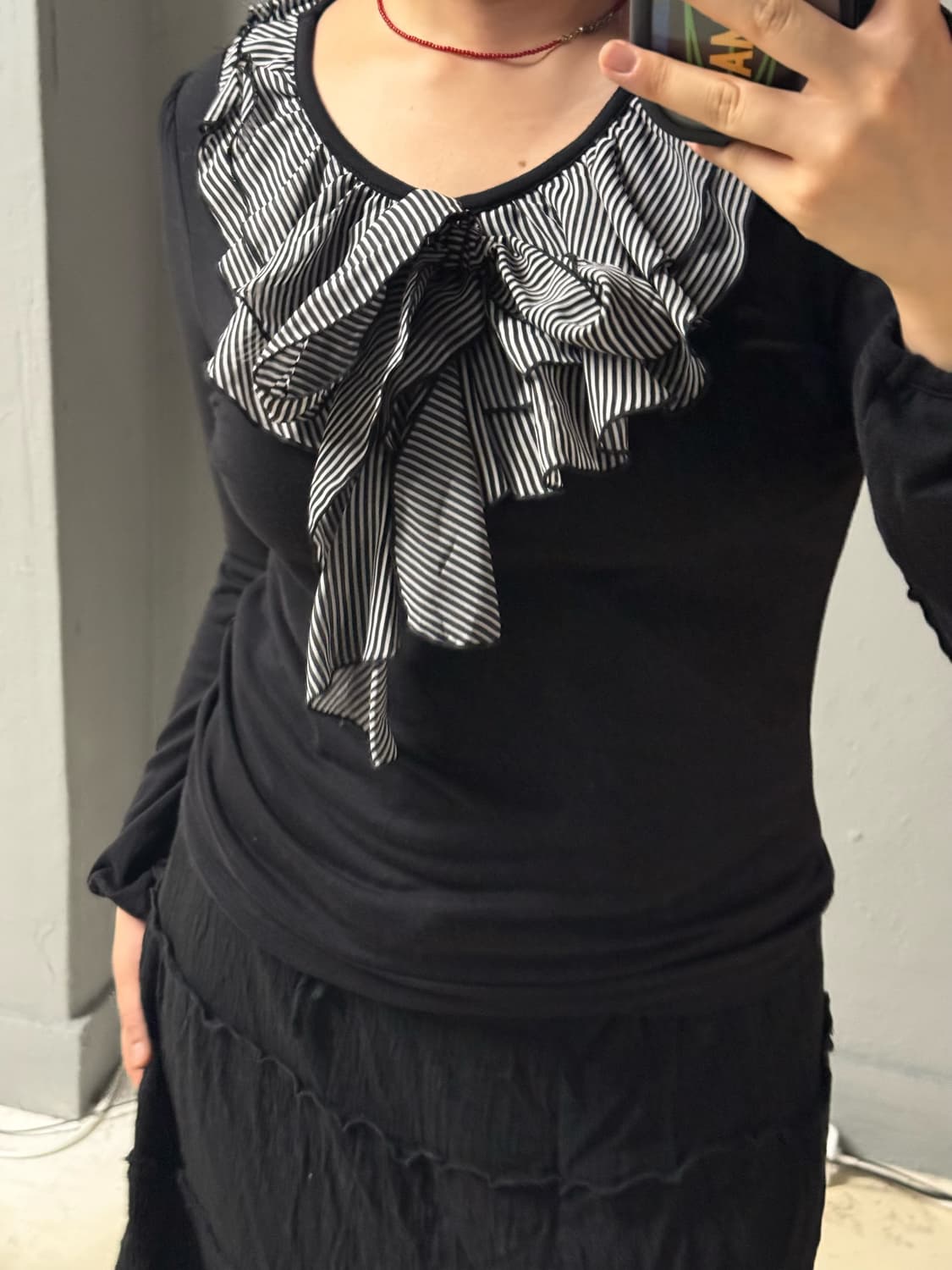 stripe frill detail long sleeve 상품이미지3