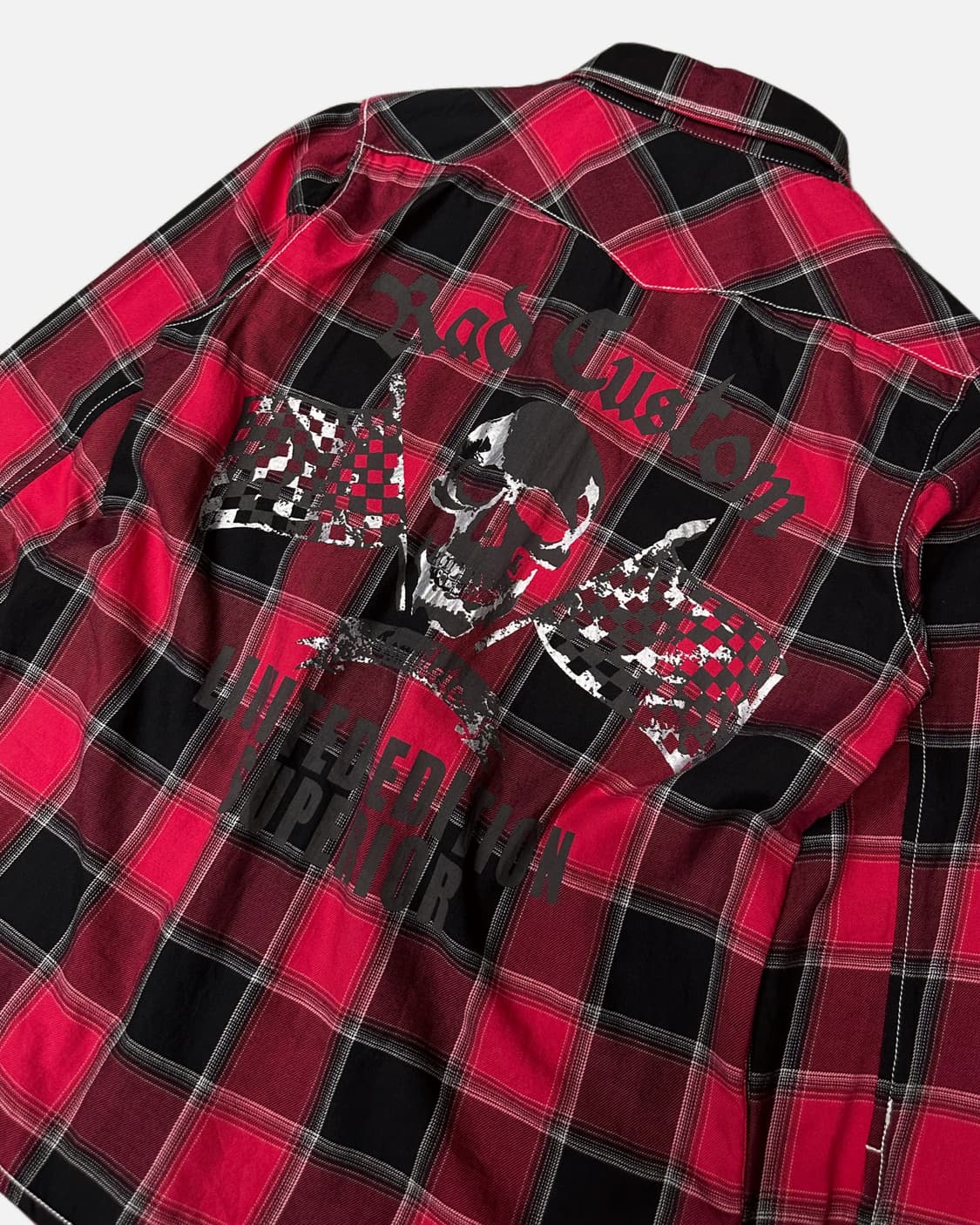  skull printing western check shirt 상품이미지6
