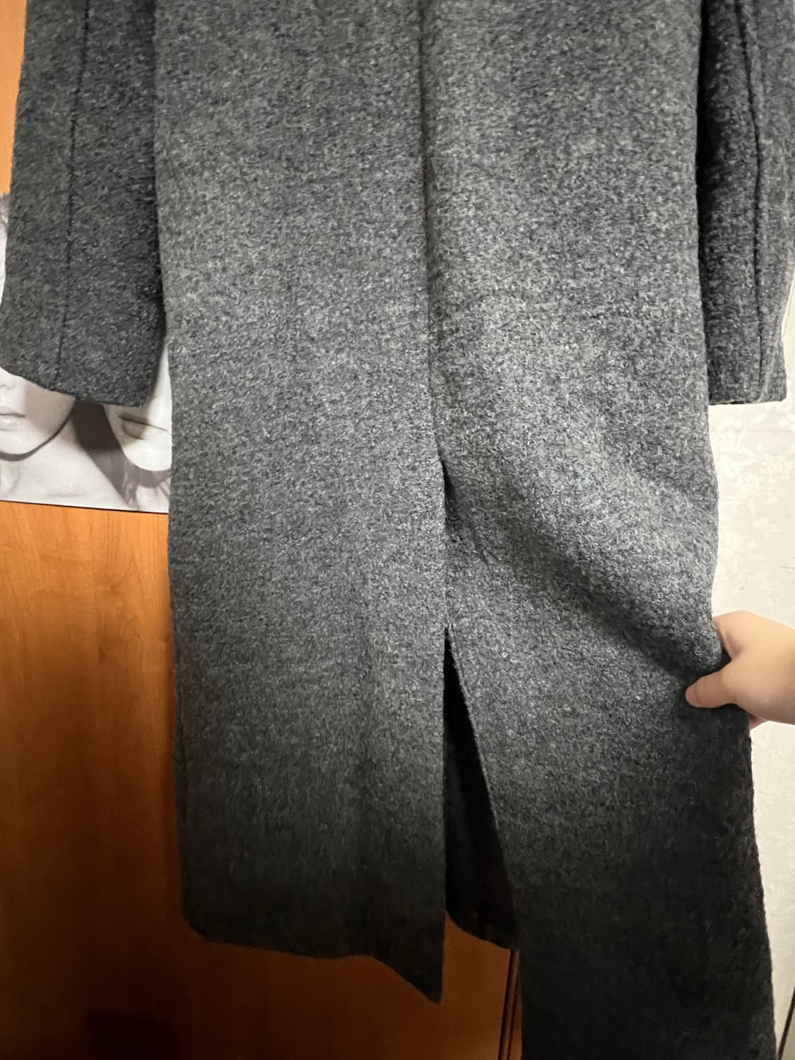 차콜 하이넥 코트 상품이미지7