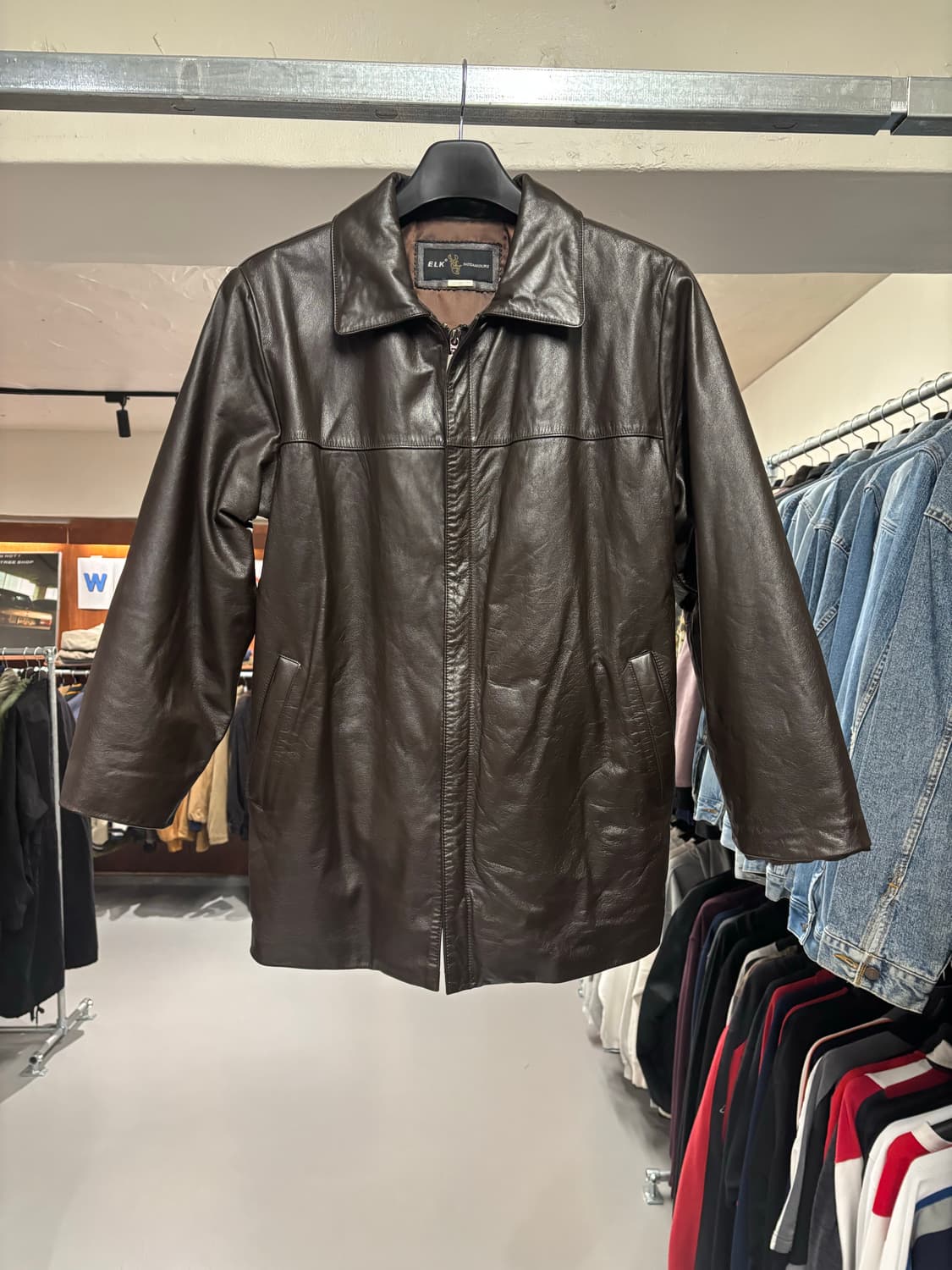 빈티지 소가죽 반코트 자켓 (women) 상품이미지4