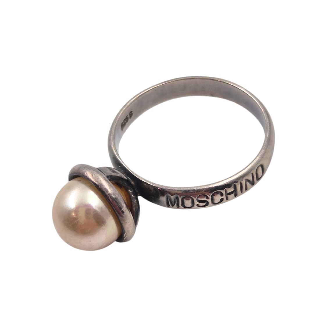 90s 모스키노 칩앤시크 실버 925 진주 반지 상품이미지2