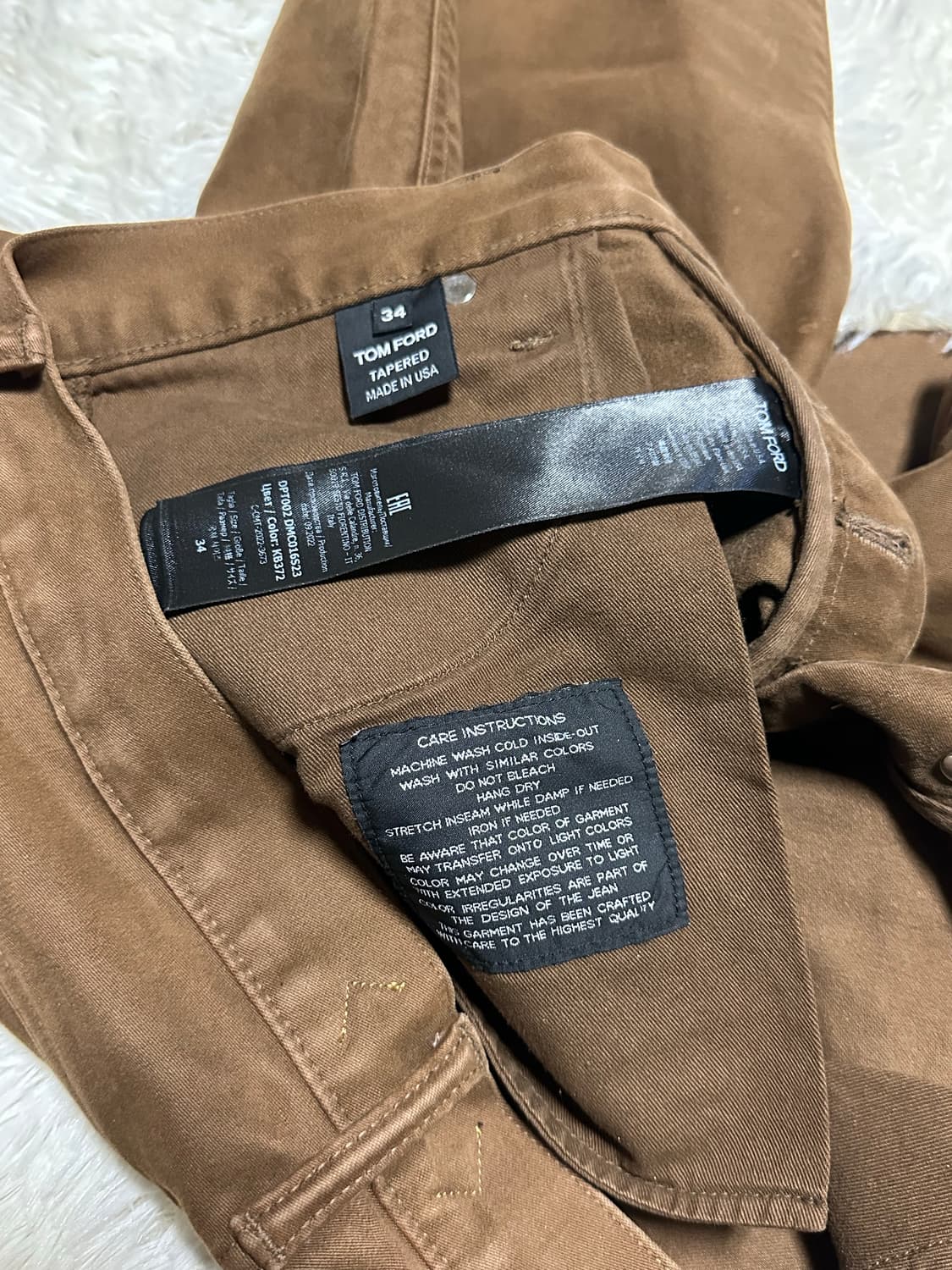 톰포드 테이퍼드진 브라운 34 상품이미지6