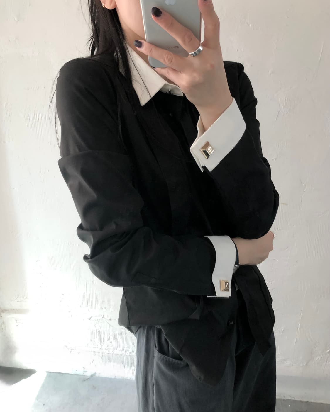 Gucci 구찌 화이트 카라 커프스 블라우스 셔츠 상품이미지4