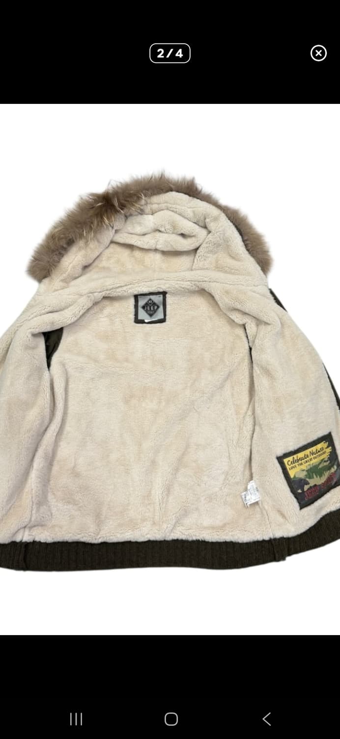 빈티지 지프 울니트 집업 라쿤 퍼 후드집업 상품이미지3