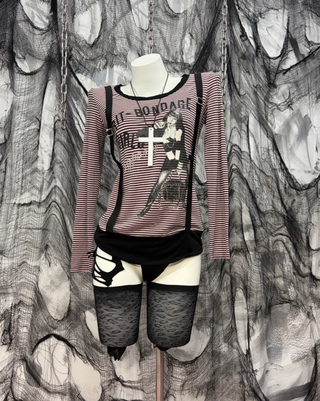 Kitsch Stripe girlish strap long sleeve 상품이미지2
