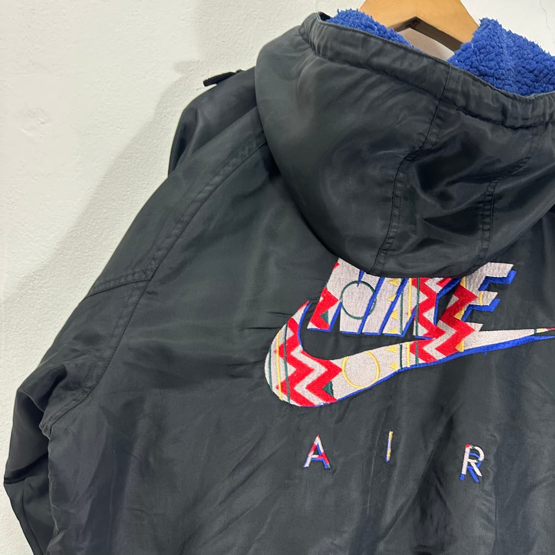 L-XL 나이키 블랙 오버핏 레인보우로고 롱 후드돕바 상품이미지2