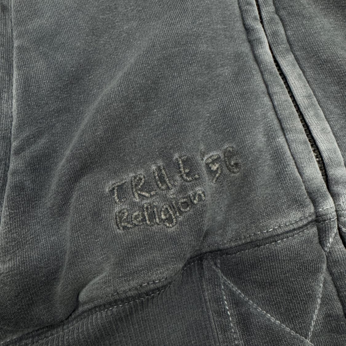 트루릴리전 Y2K 스톤워싱 성조기 빅로고 후드집업 상품이미지5