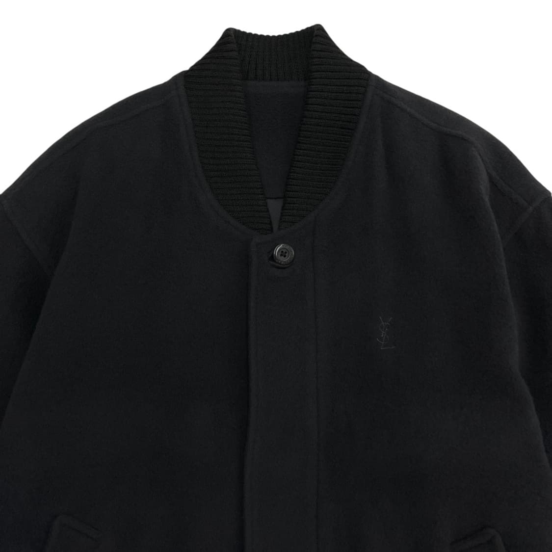 입생로랑 스몰로고 딥차콜 플리스 자켓 상품이미지4