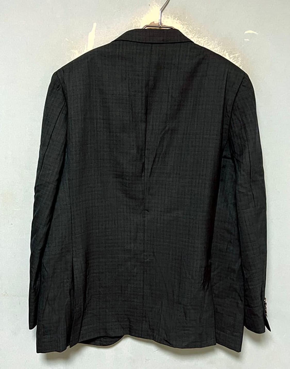 마에스트로 7드랍 그레이 춘추 울실크 체크 투버튼 정장자켓 L 100 상품이미지2