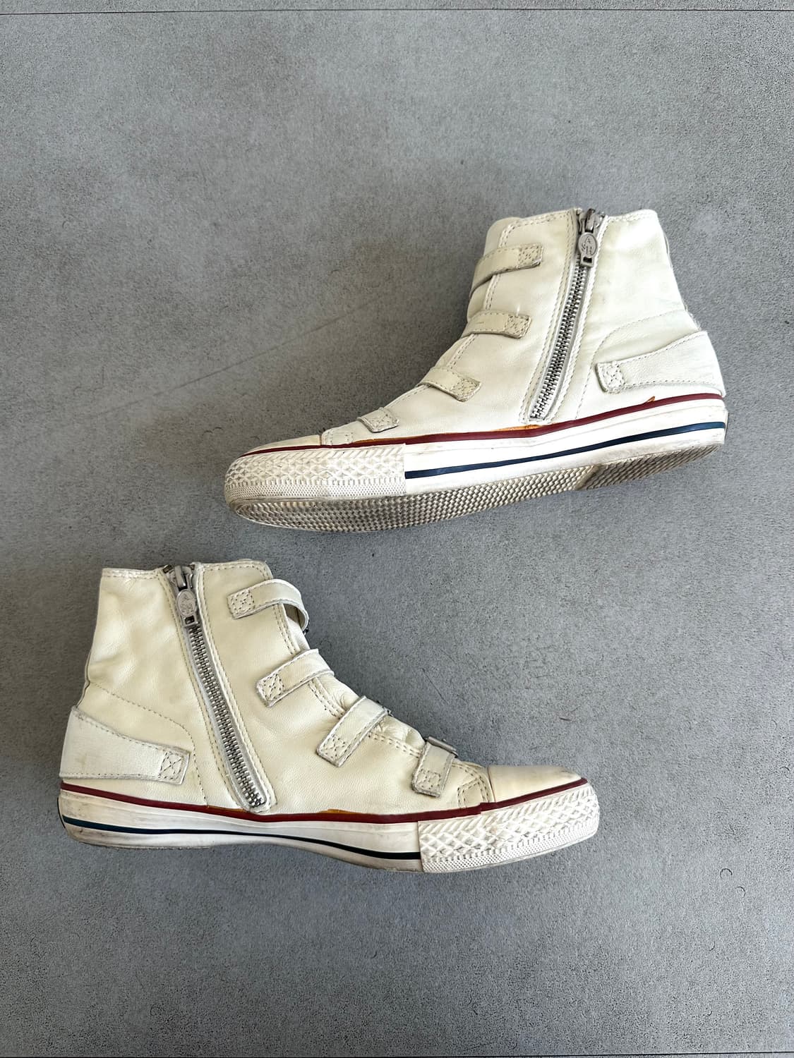 Ash 아이보리 램스킨 레더 버클 하이탑 스니커즈 상품이미지5