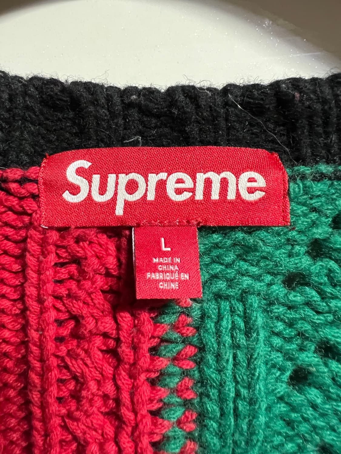 23F/W 슈프림 패치워크 멀티컬러 케이블 가디건 상품이미지6