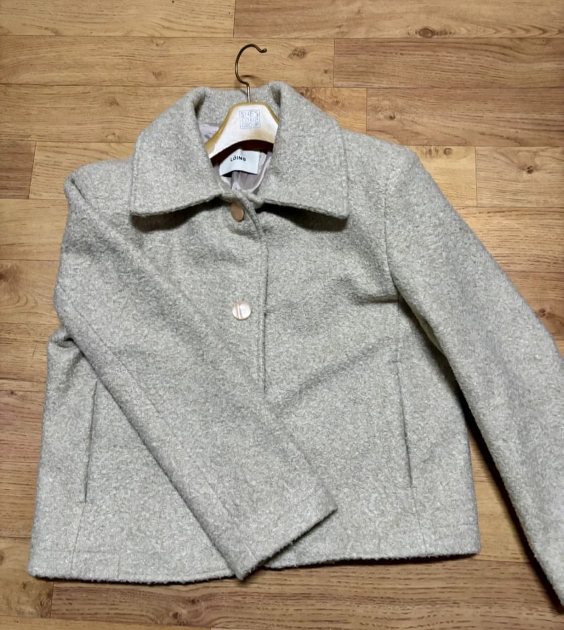 부클 숏 코트 베이지 상품이미지1