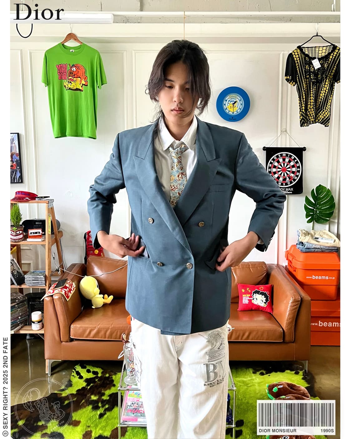 1990s Old DIOR Mohair Wool Blazer Jacket 상품이미지1