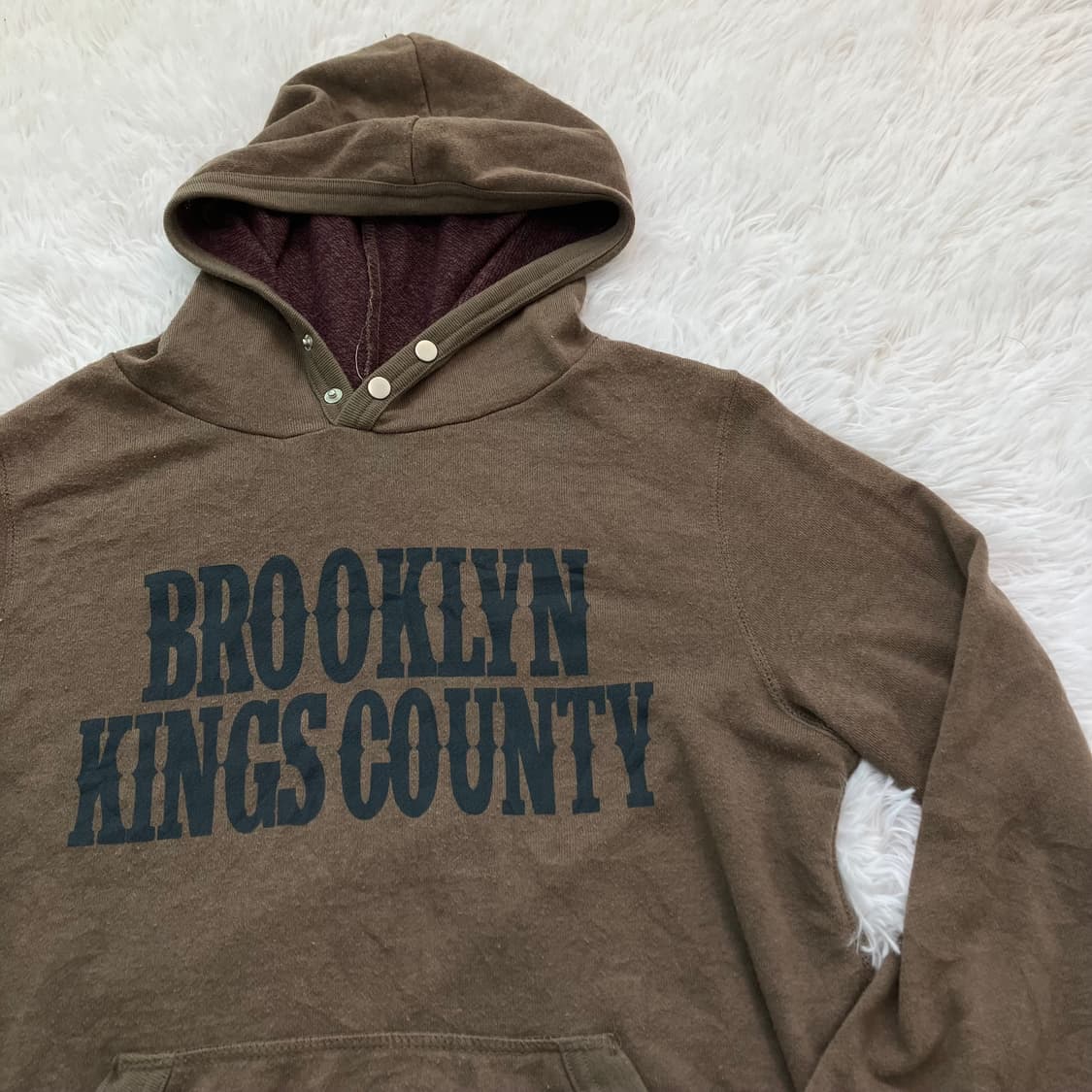 빈티지 초코 브라운 브루클린 후드 782 y2k 스트릿 갸루 펑키 일본빈 상품이미지4