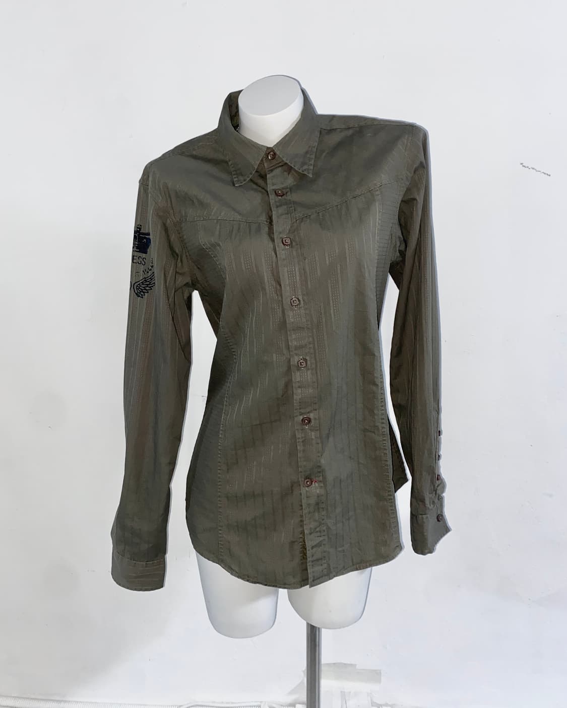 [GUESS] 게스 이글 윙 카키 y2k 셔츠 상품이미지2