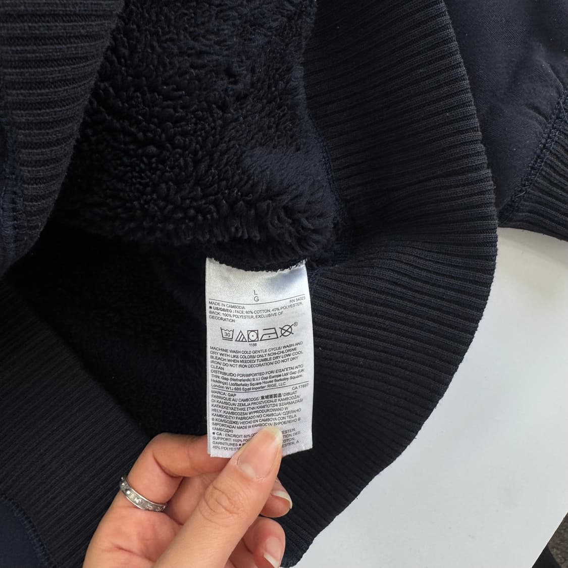 Gap 갭 네이비 퍼 안감 후드집업 상품이미지6