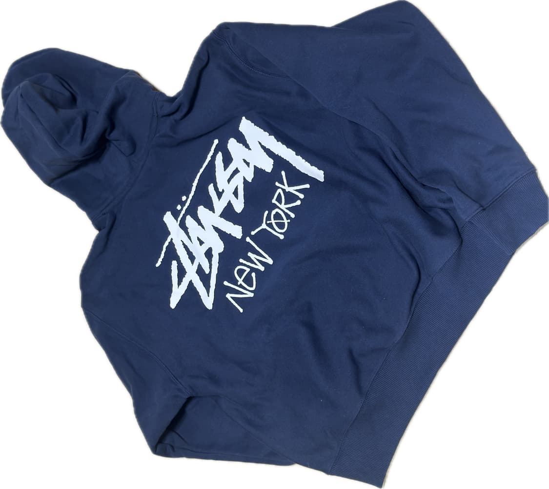 정품)스투시 뉴욕 후드티 네이비 m 상품이미지3