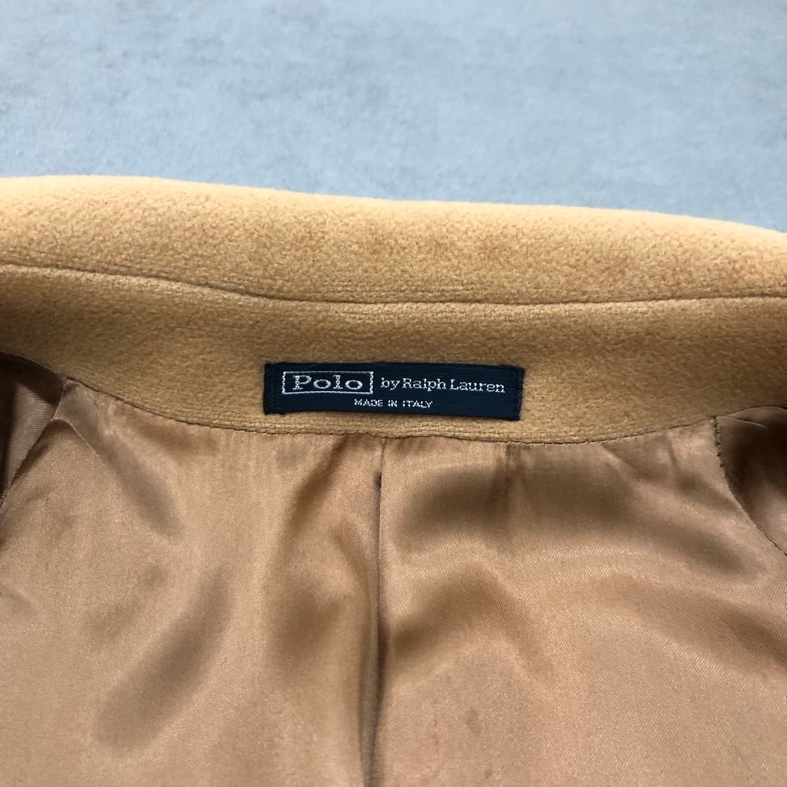 폴로 랄프로렌 이태리 울100 로브 발마칸 카멜 롱코트 상품이미지4