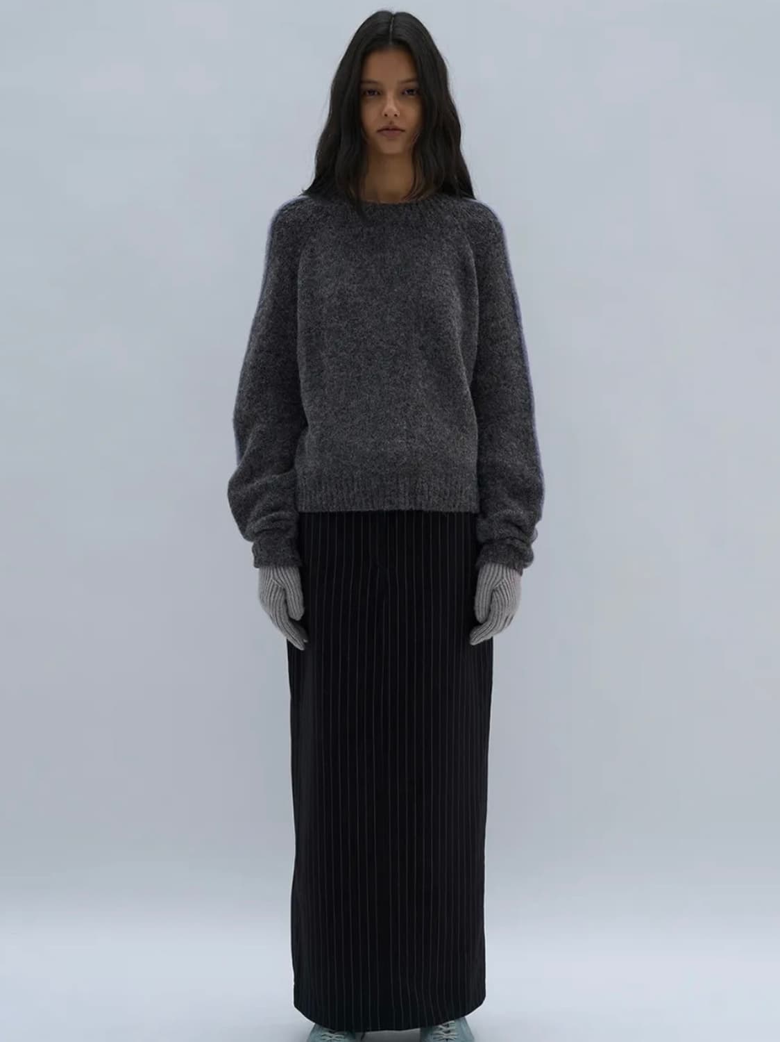 파르티멘토우먼 / 릴리 부클 니트 스웨터 _ 차콜 상품이미지1