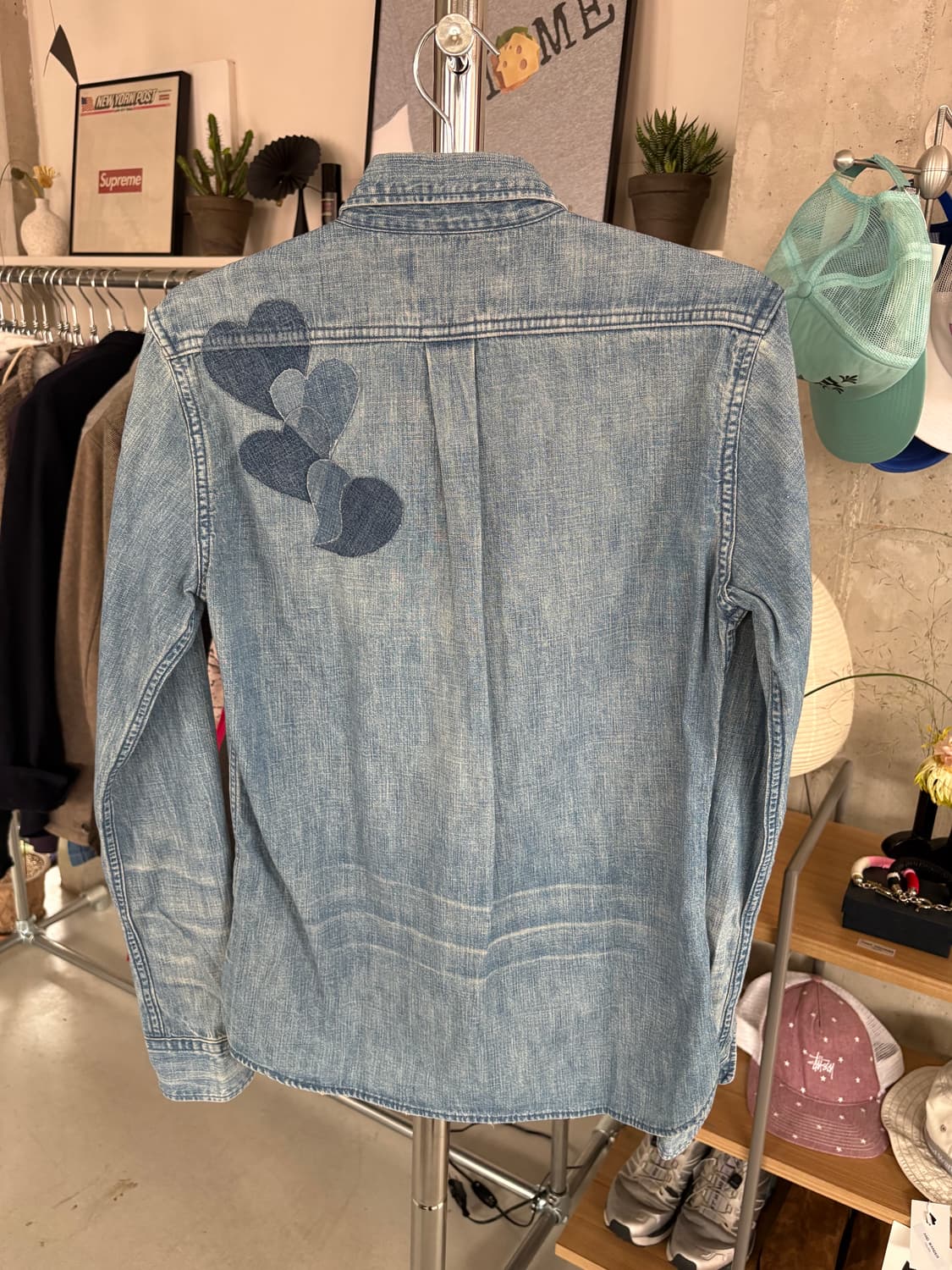 Remi relief 레미 릴리프 하트 데님 셔츠 상품이미지1